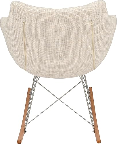 Miniatura 6 de LeisureMod Willow - Silla mecedora, individual, color beige Beige,Gris,Multi color