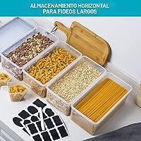 Vista 3 de Vtopmart Contenedores herméticos para almacenamiento de alimentos con tapas, juego de 4 recipientes de plástico de 3.2 L, recipientes de plástico