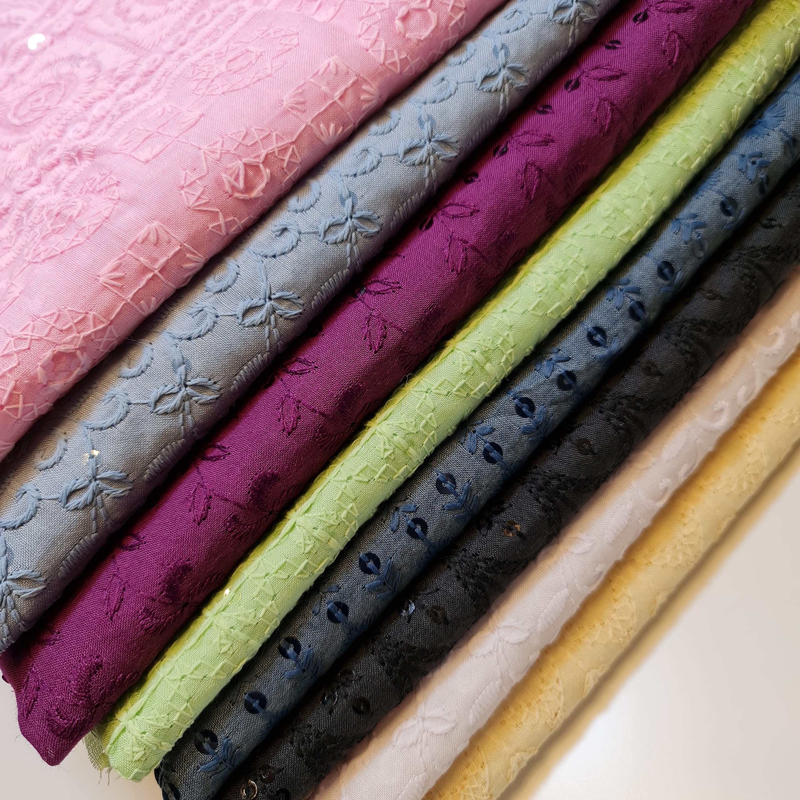 Tessuto Cotone Ricamo Inglese Fiore Smerlato Rosa Antico | Mondial Tissus - Foto 9