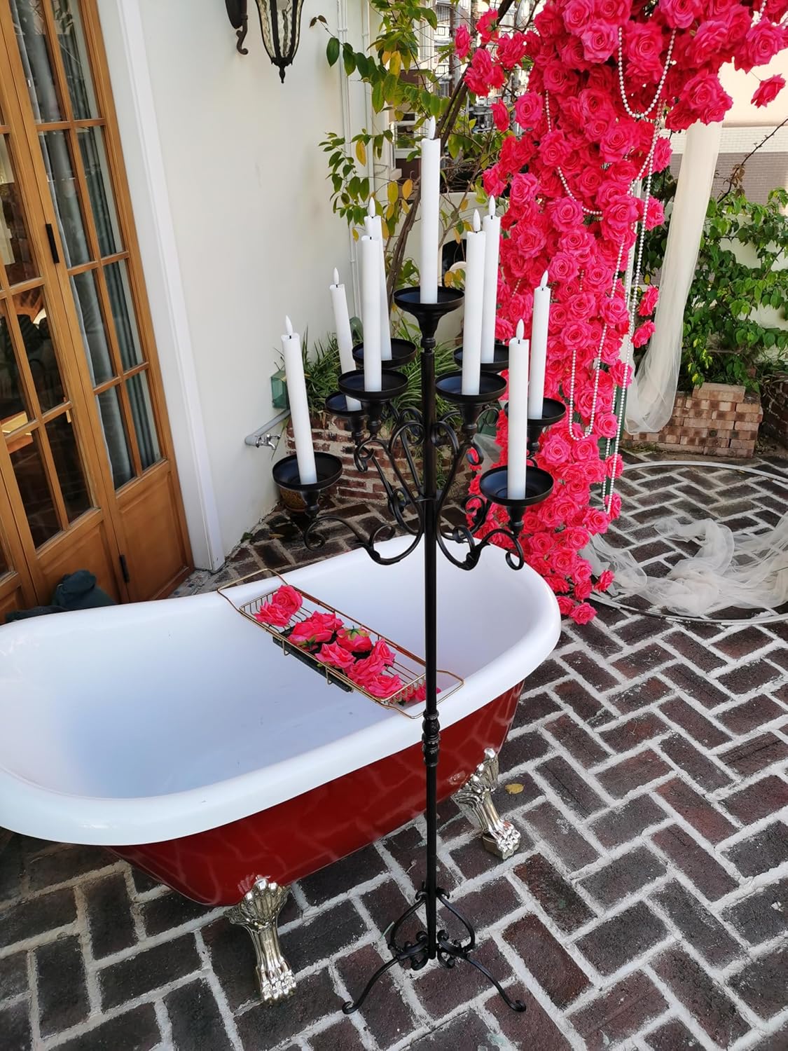 Metal Tall Floor Candelabra - 9 Arm Candle Stand - Wedding Centerpiece - Image 8