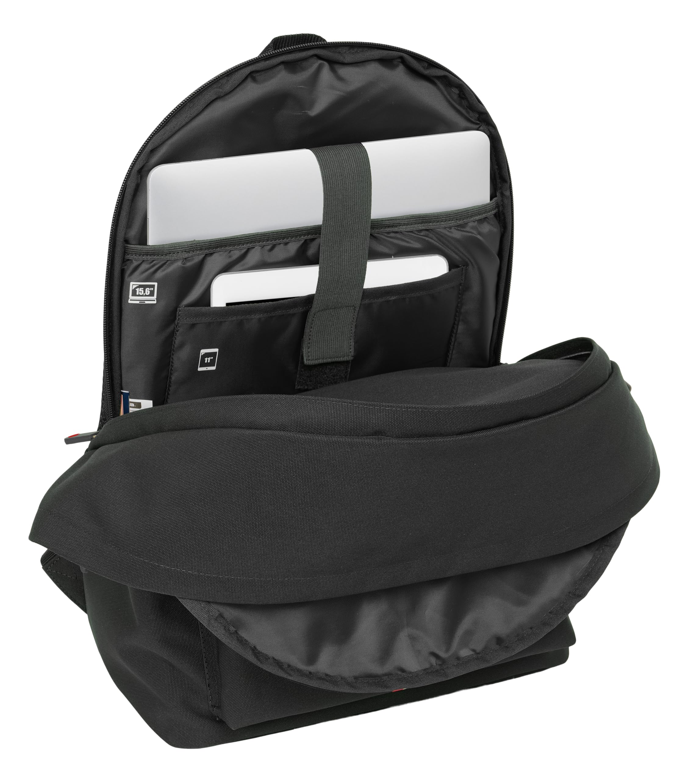 Safta EL GANSO BASICS - Plecak na laptopa 15,6" i USB, idealny dla młodzieży w różnym wieku, tkanina z recyklingu, wygodny i wszechstronny, jakość i wytrzymałość, 31 x 18 x 44 cm, Czarny (Black), M