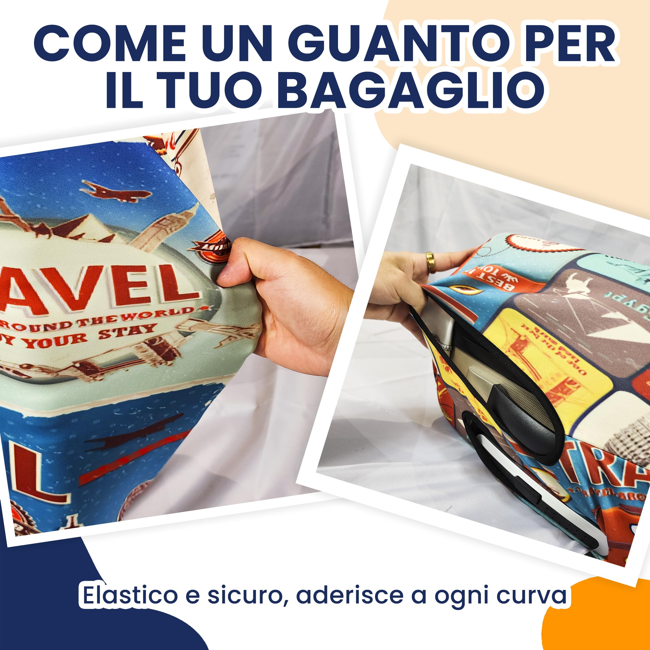 Copertura per valigia con etichetta per bagagli | Protezione per bagagli | Copertura protettiva per valigia con cerniera - Protezione per bagagli, XL