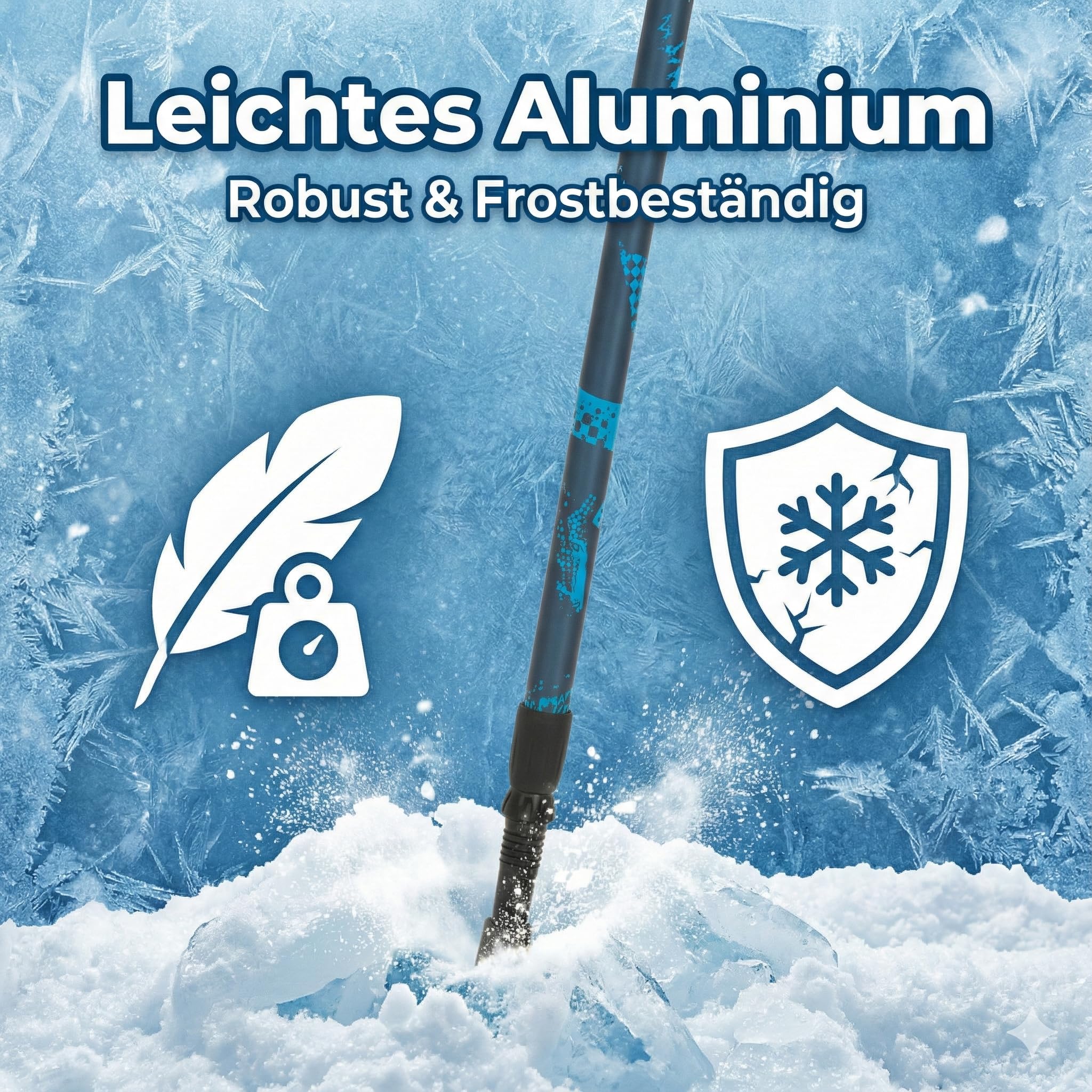 KADVA Kidd Skistöcke – Mitwachsende Kinder-Skistöcke (60–100 cm) aus leichtem Aluminium – Teleskopstöcke mit Twist-Lock – Ergonomische Griffe & Handschlaufe – Für Jungen & Mädchen