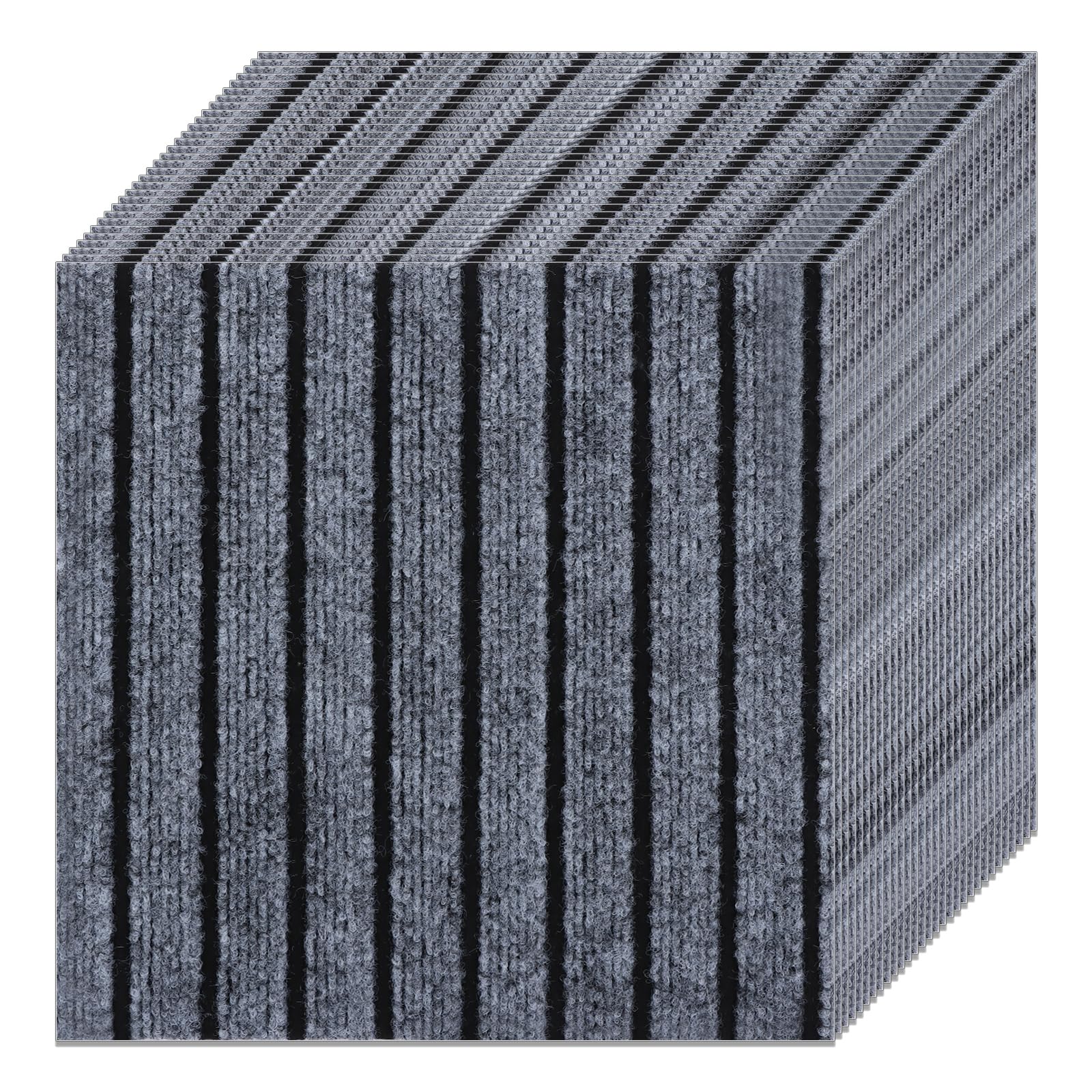 JMIATRY 30Pcs Self Adhesive Carpet Tiles, 30x30cm Non-Slip Carpet Floor Tiles, Easy to Peel and Stick Floor Tiles, Squares Floor Covers for Office Kitchen Living Room Bedrooms