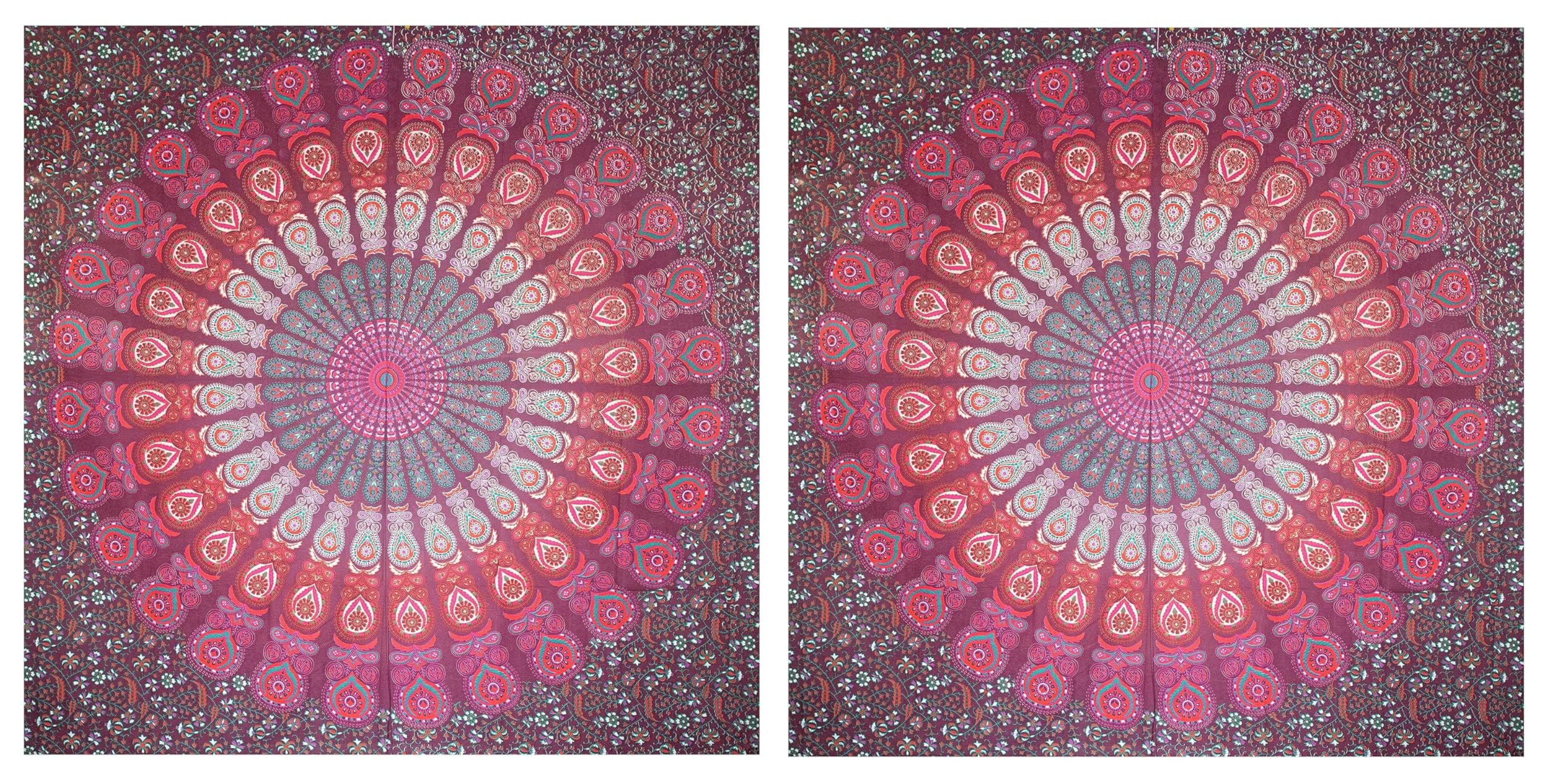BRICOMIRAS Toalla de Playa Grande antiarena con diseños Mandala | Ideal como Manta, Pareo y Toalla Grande para la Playa o Piscina | Espaciosa y Repelente a la Arena (2X Colores Surtidos)