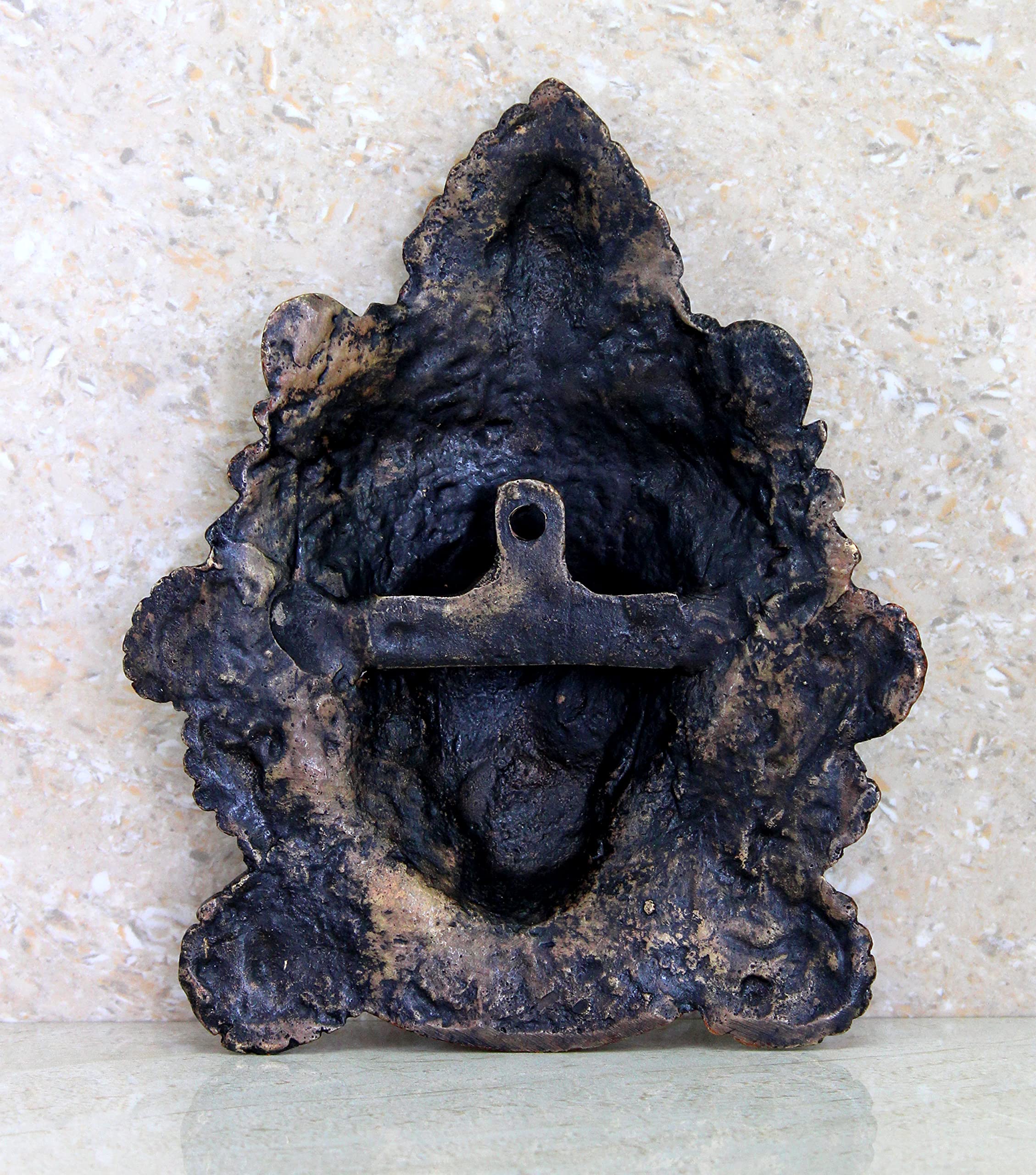 ESPLANADE Statua da appendere alla parete in ottone Kaali Ma, 18,4 cm, con volto di Kali Maa Kali Mata, da appendere alla parete