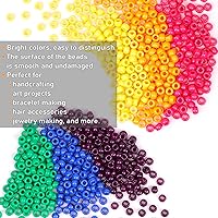 Vista 30 de Coloridas cuentas de plástico para pulseras para hacer joyas, pulseras de amistad, 0.236 x 0.354 in, multicolor para cuentas, trenzar el cabello