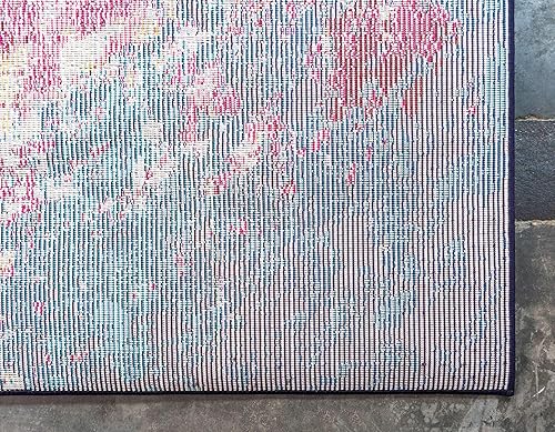 Miniatura 10 de Unique Loom Jardin Collection - Alfombra para múltiples áreas, abstracta, vibrante., Polipropileno, Multiazul marino.