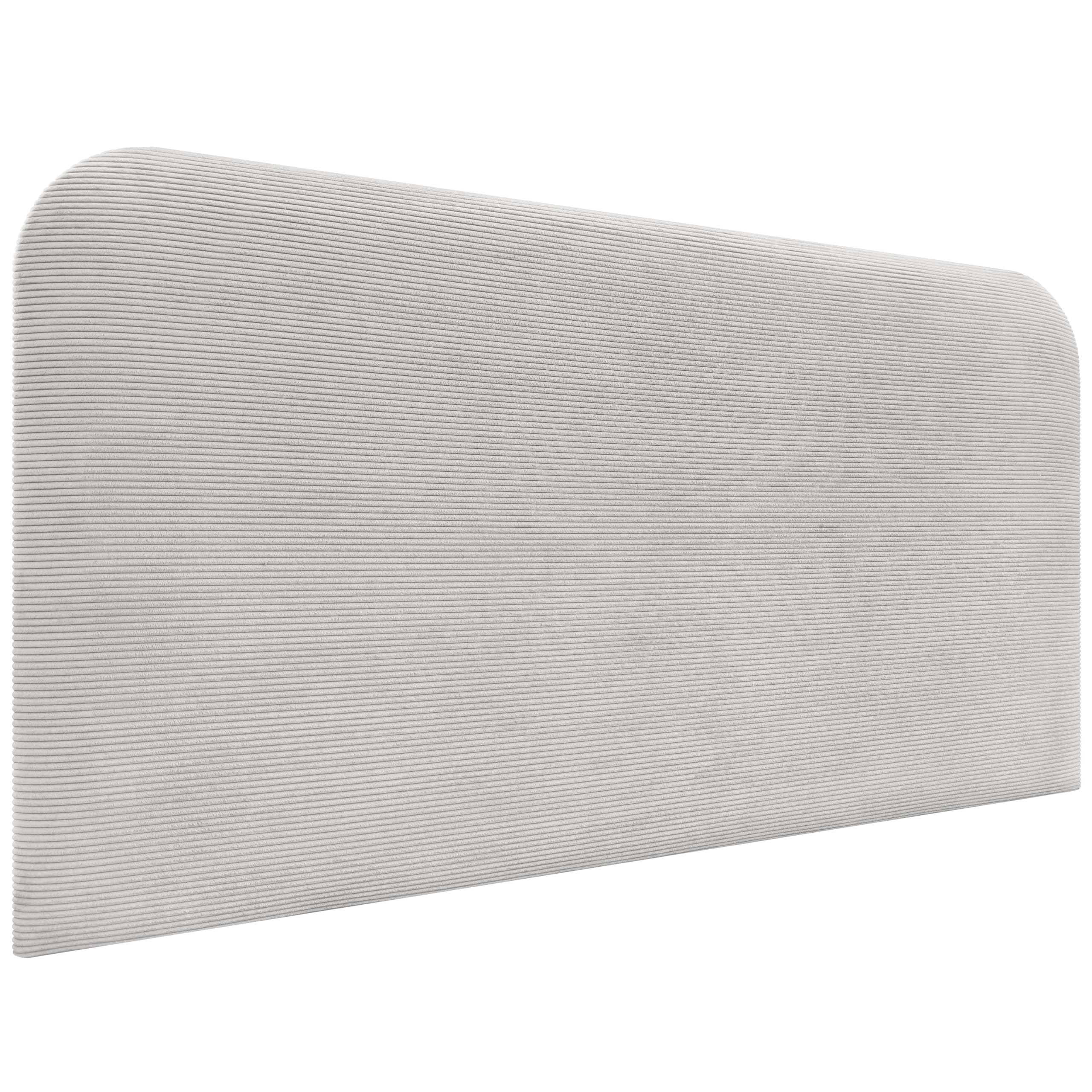 DHOME Cabecero Tapizado Liso Curvo Pana Premium 70cm Altura para Pared Acústicos Cabeceros Absorbentes Cabezal Cama Dormitorio (Blanco Hueso, 145cm)