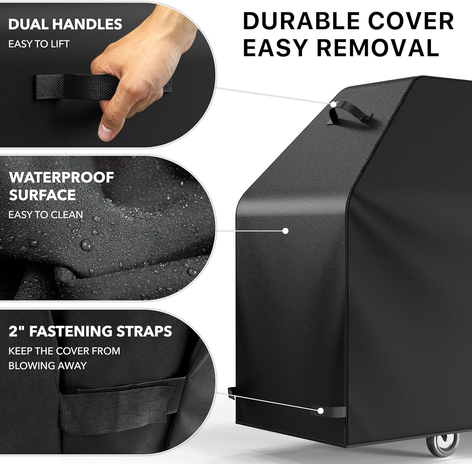 Simple Houseware 72 in. Heavy-Duty BBQ Gas Grill Cover, 600D Polyester Waterproof, Weather-Resistant - Image 5