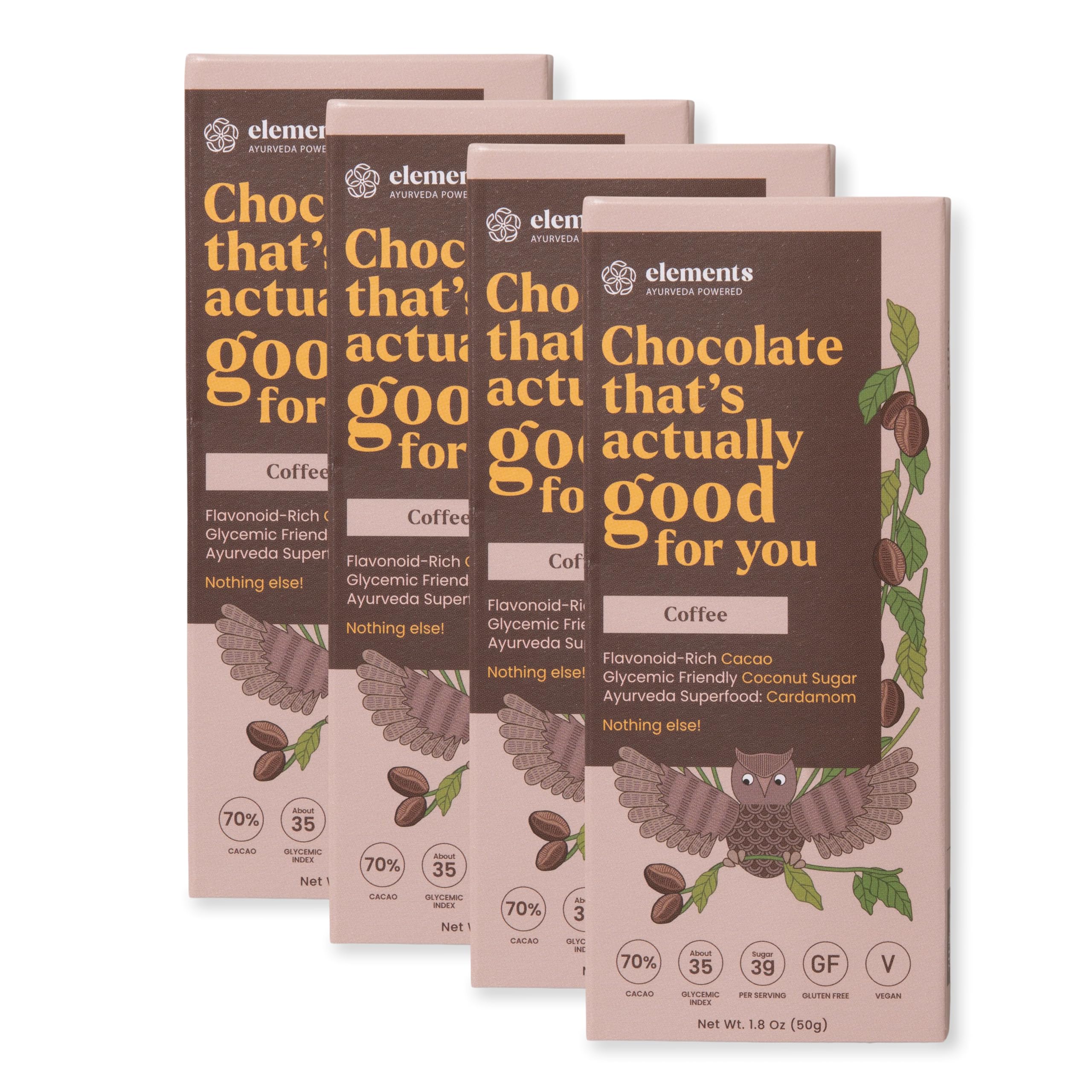 Elements Truffles Filter Coffee Flavoured Dark Chocolate Bar| Ayurvedic, Vegan & Gluten Free | No Refined Sugar & Artificial Flavours | Enriched with