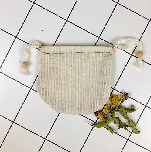 Bolsas de filtro de té de algodón reutilizable (paquete de 3) - Filtro lavable, orgánico, ecológico, 100% algodón sin blanquear (tetera, paquete de