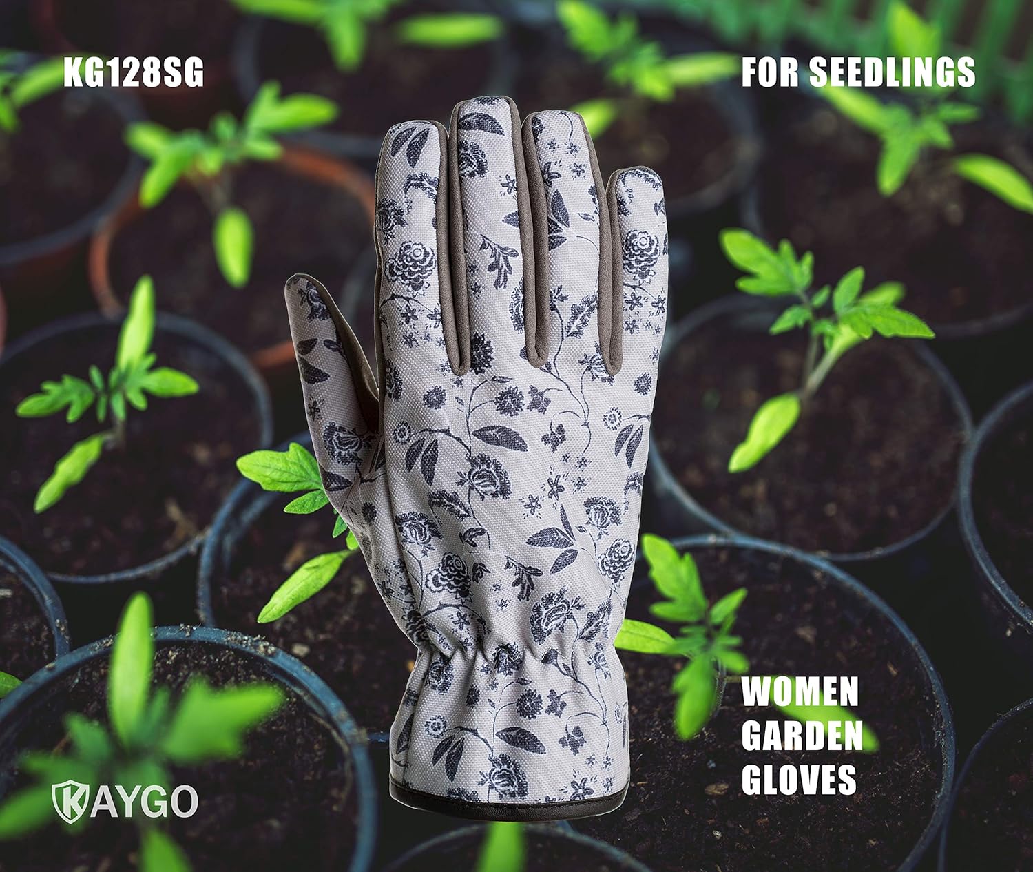 Gardening Gloves for Women - KAYGO KG128SS, with Synthetic Leather Suede for Gardening and Yard Work,Water Repellent (Medium-2021 NEW): Home Improvement