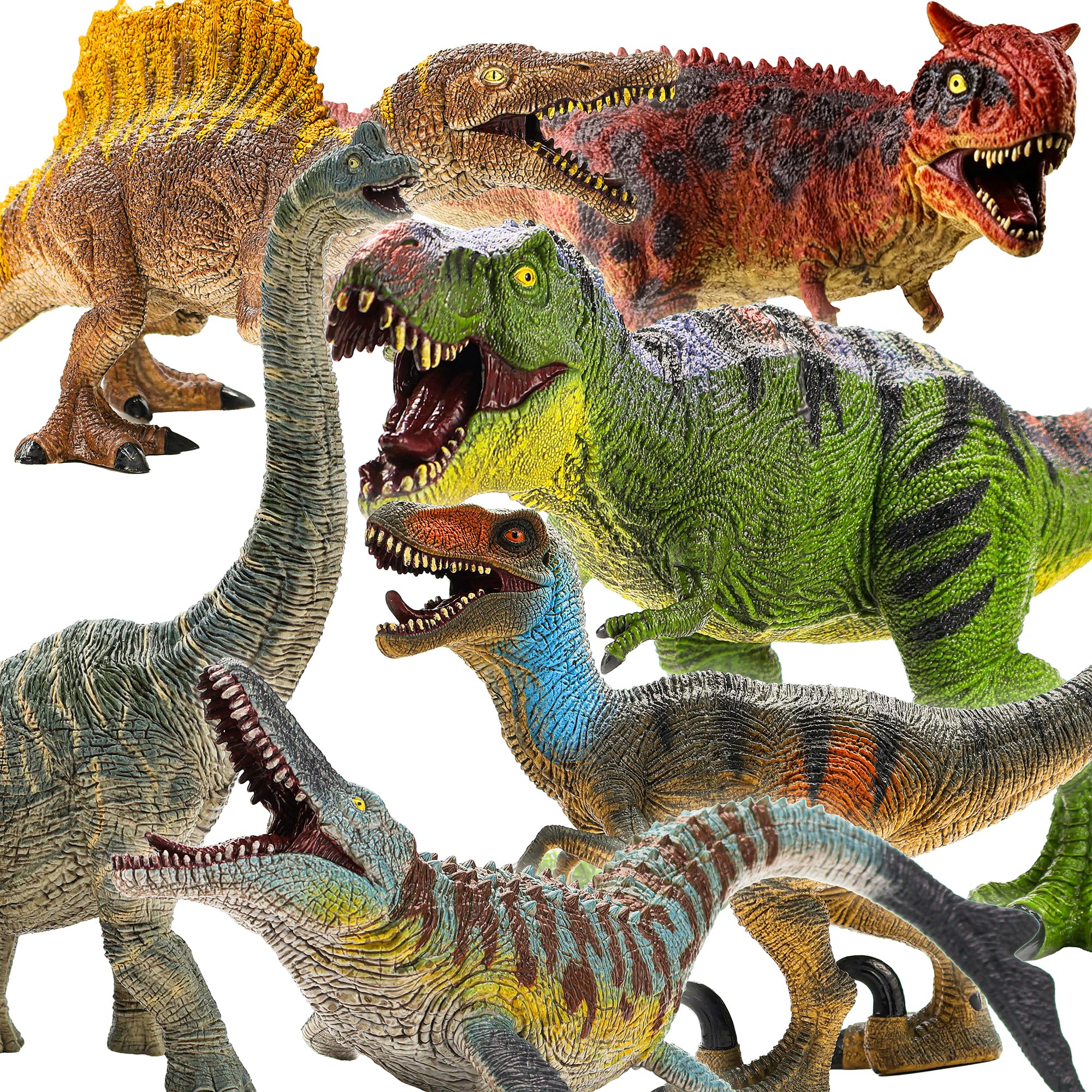 6 PCS Jumbo Dinosaur Toys, 10-12 Inch Realistic Dino Figures Set with T-Rex, Mosasaurus,…