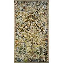 European Summer Quince by William Morris | Woven Tapestry Wall Art Hanging | Fruit Tree with Swirling Acanthus Leaf Design | 100% Cotton USA Size 64x34