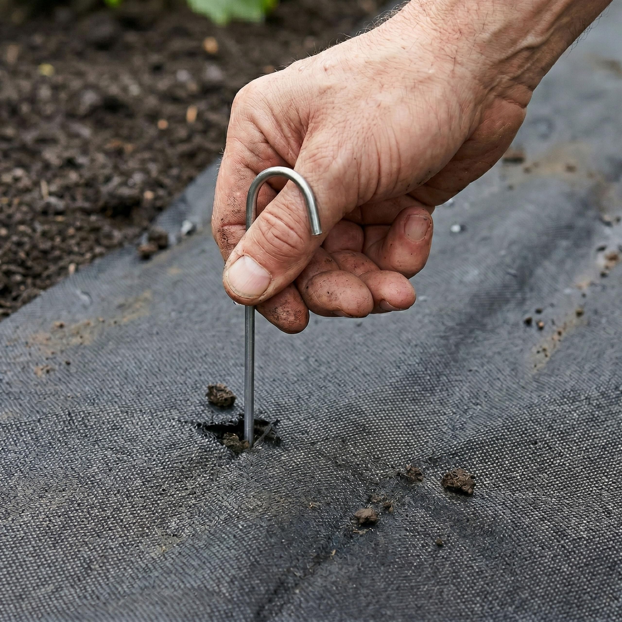 Ocynkowane szpilki stalowe, kotwy gruntowe antykorozyjne do agrowłókniny 15cm fi 3mm (25, J - 3 cm)