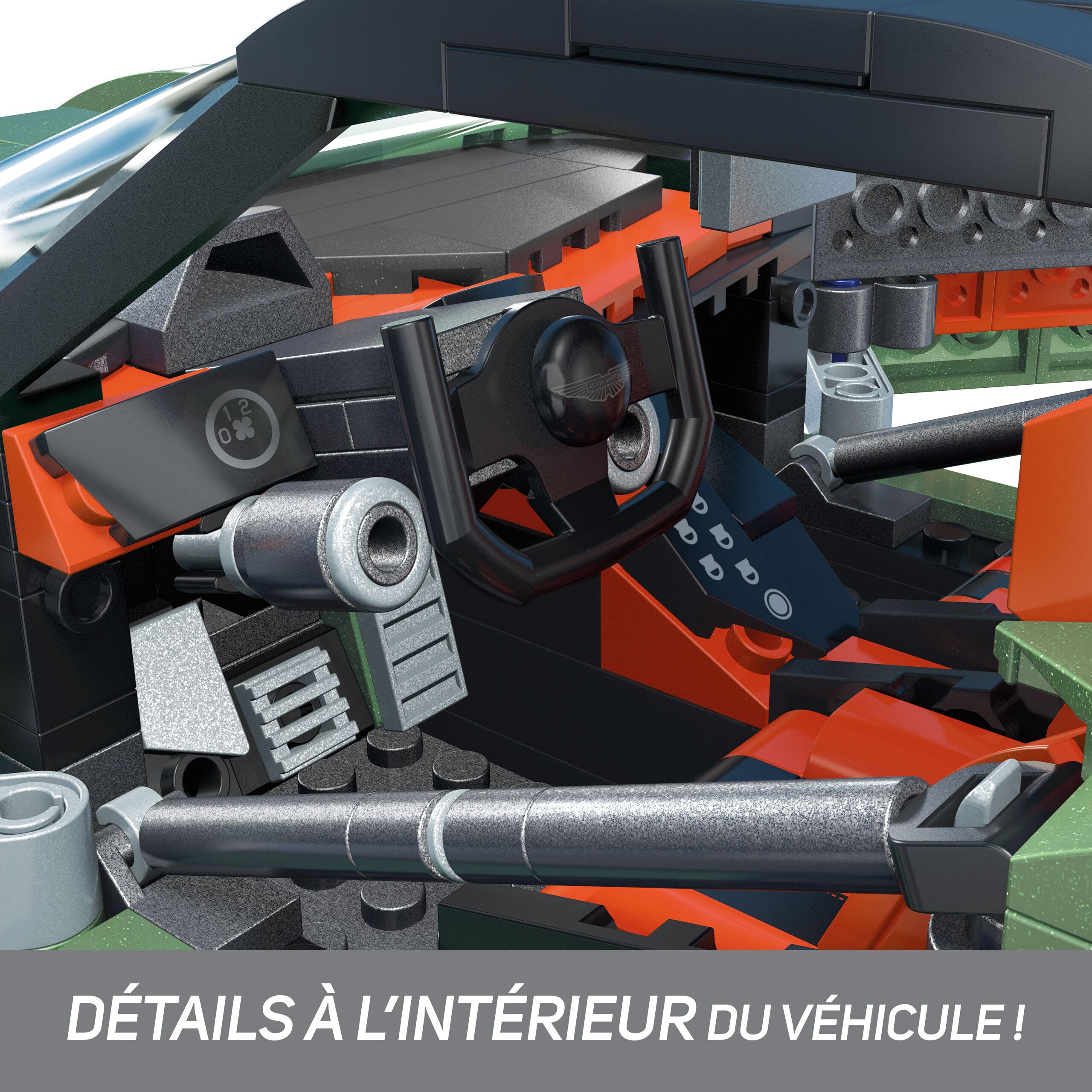 MEGA Hot Wheels Aston Martin Volcan, Jeu De Construction Pour Enfants Et Adultes, Avec 986 Pièces, Comprend 1 Voiture Hot Wheels À L'Échelle 1:18, Jouet pour Enfant de 10 ans et Plus, HMY97