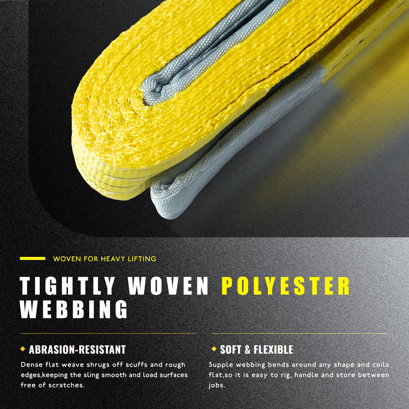 Polyester Lifting Slings - 3 Ton, 2 Pack -5