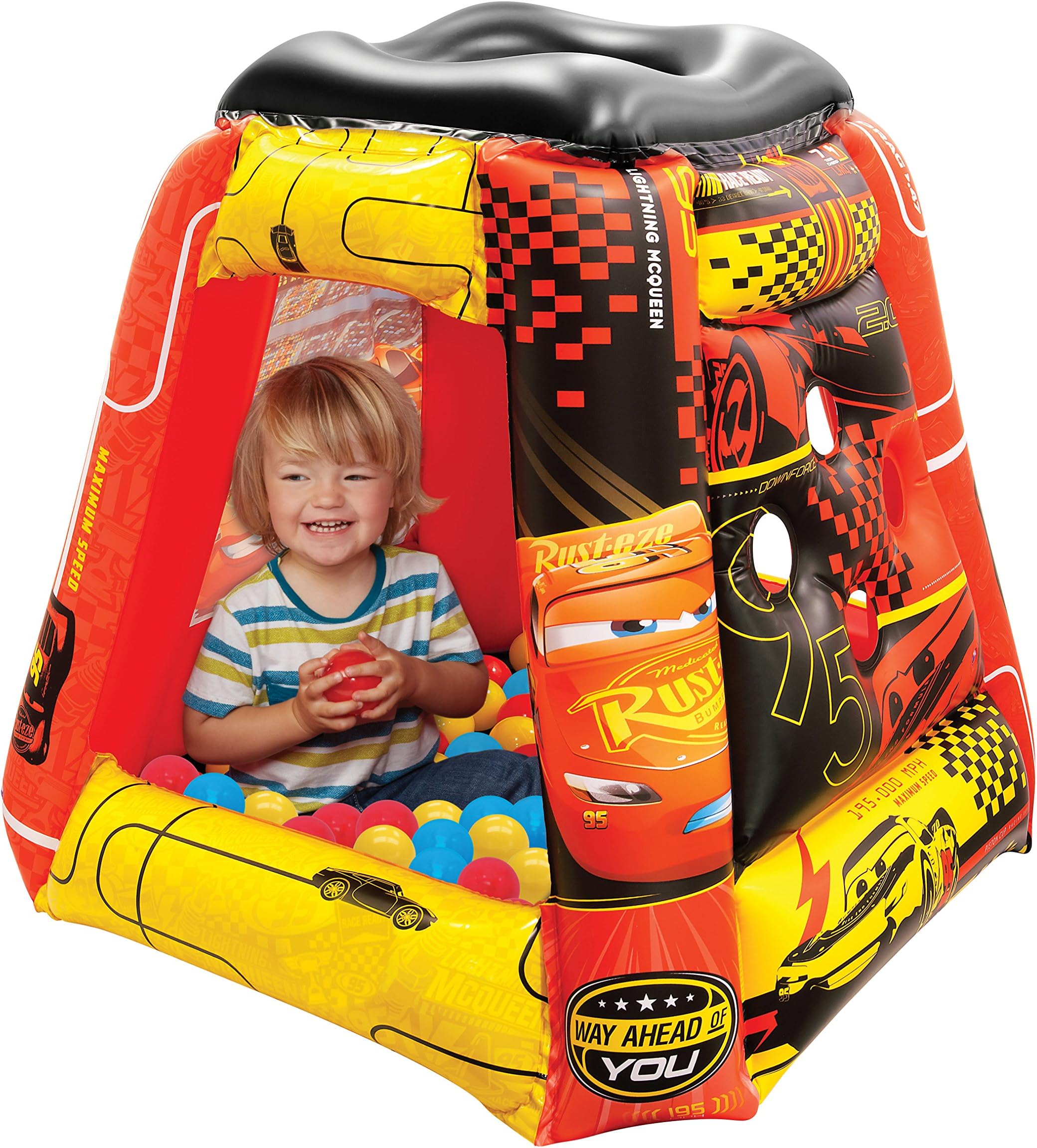 Cars 3 Ball Pit, 1 Inflatable & 20 Sof-Flex Balls, Red, 37"W x 37"D x 34"H