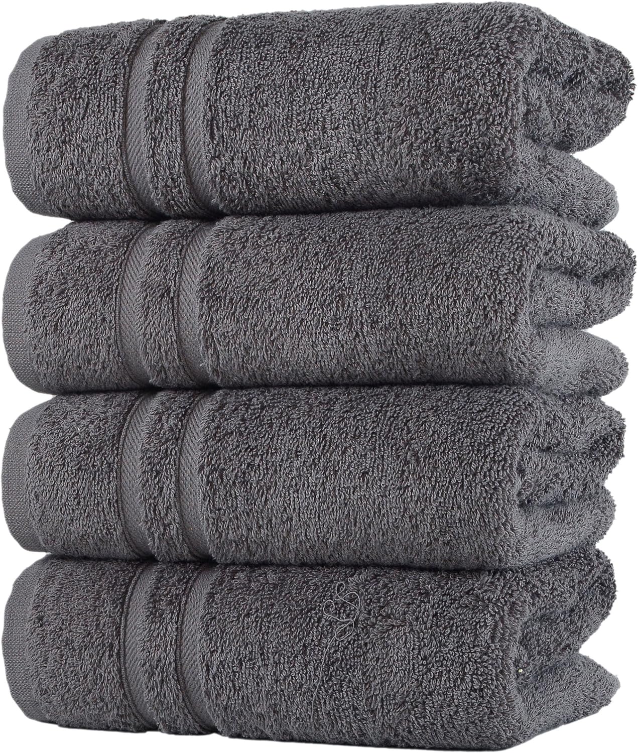 Amazon.com: Hawmam Linen Cool Grey Hand Towels 4-Pack - 16x29 Turkish ...