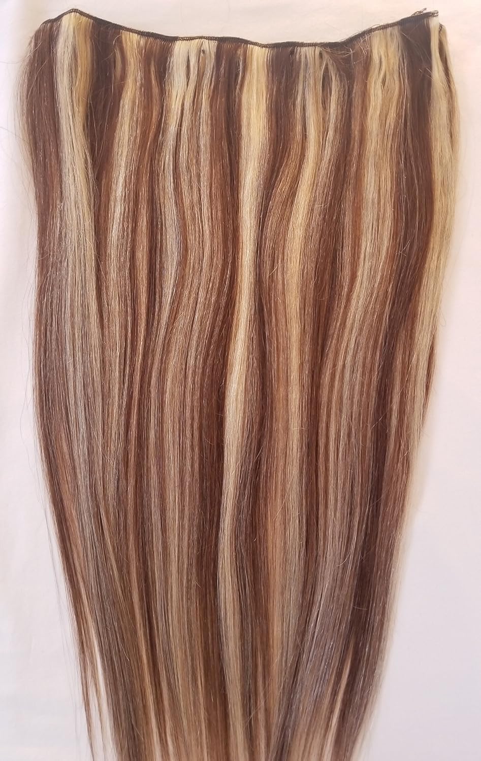 Hair Faux You 20" Machine Weft Hair Weave, Sew In,100 grams,100% Human Hair Extensions Weft #4/613 Dark Brown mixed with Platinum Blonde