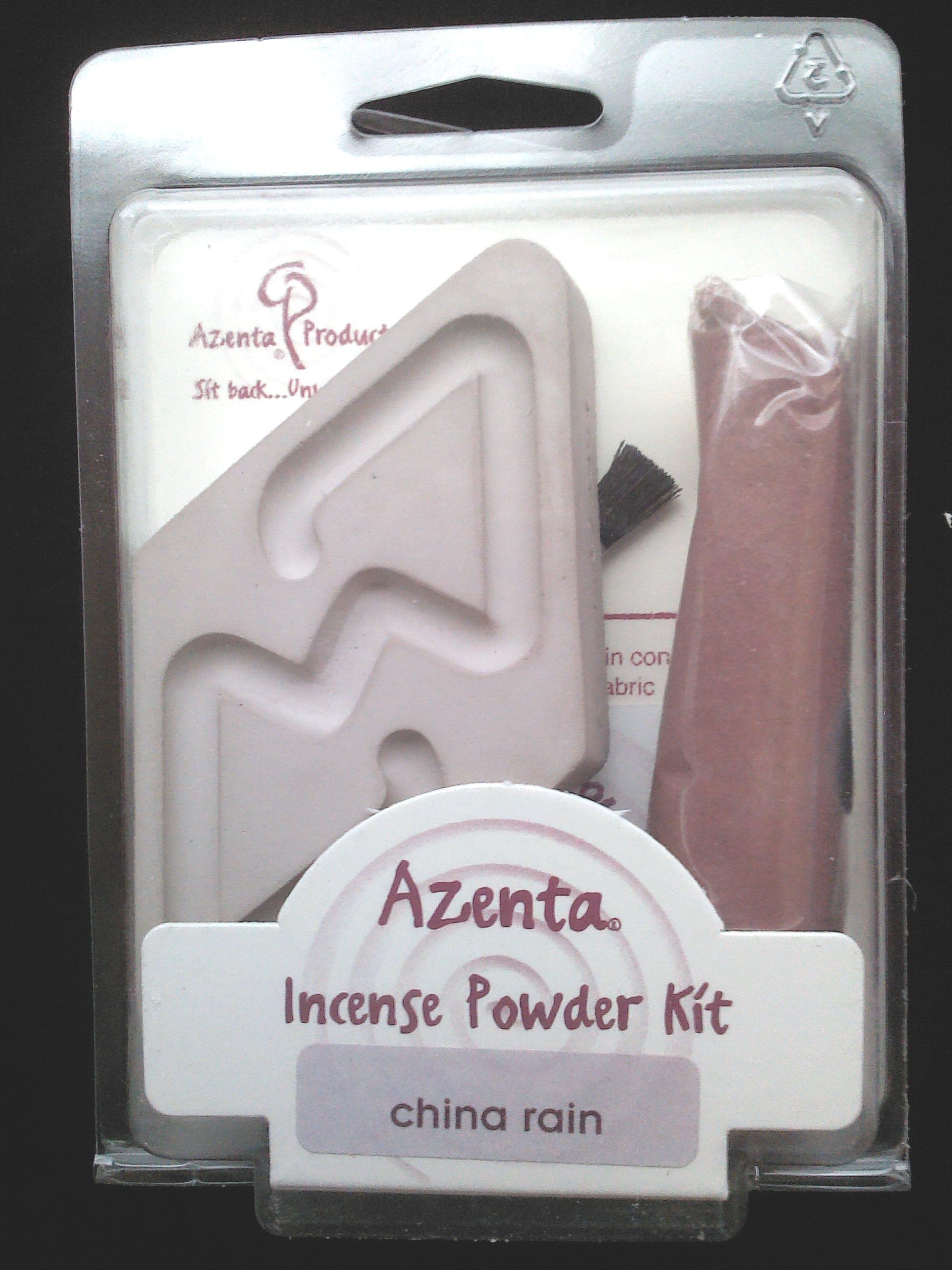 Azenta Incense Powder and Stone Incense Burner Starter Kit ~ 30 Minute Diamond Burner & China Rain Incense Powder
