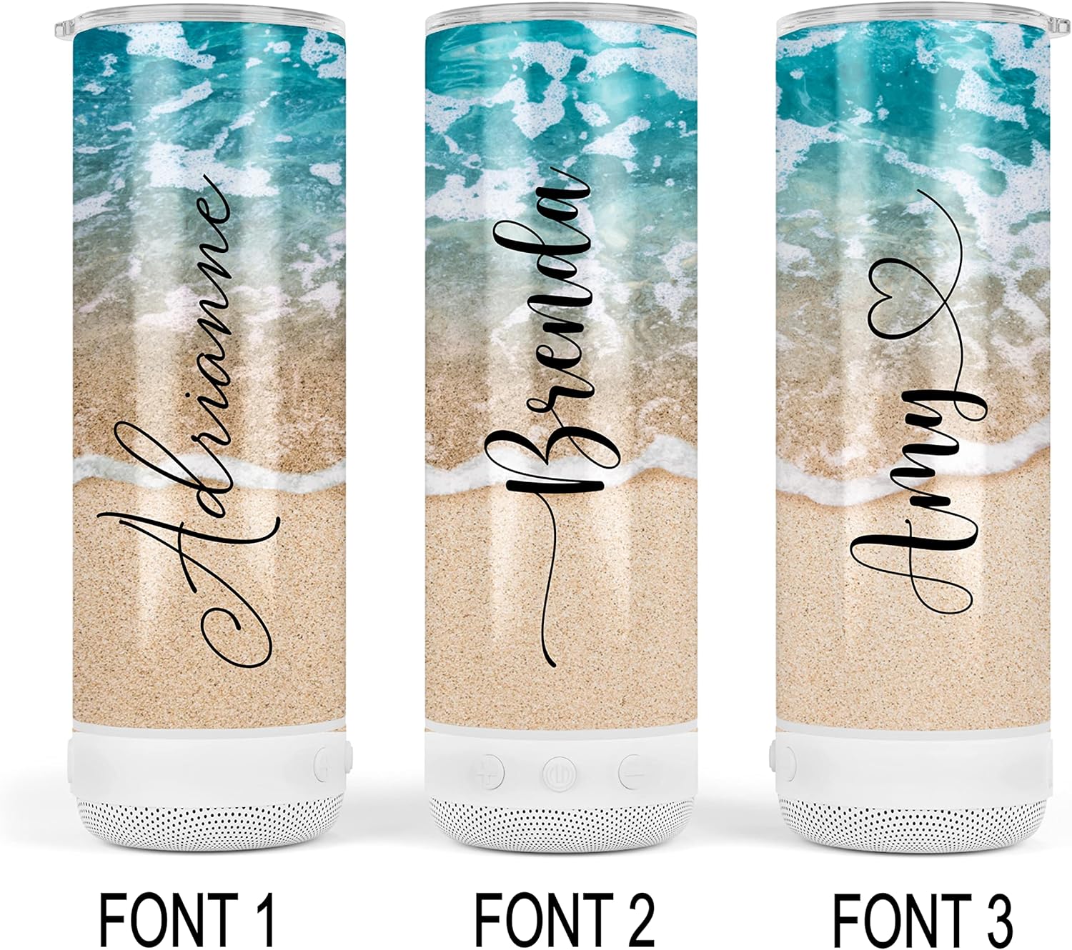 Personalized Music Speaker Tumbler Gifts | 20oz Tumblers | Personalized Tumblers | Bluetooth Speaker | Travel Essentials | Bridesmaid Gifts | Beach Accessories | ECO Friendly Inks