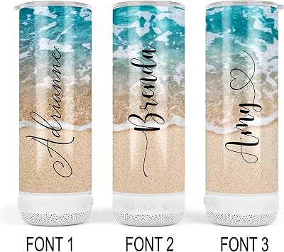 Personalized Music Speaker Tumbler Gifts | 20oz Tumblers | Personalized Tumblers | Bluetooth Speaker | Travel Essentials | Bridesmaid Gifts | Beach Accessories | ECO Friendly Inks