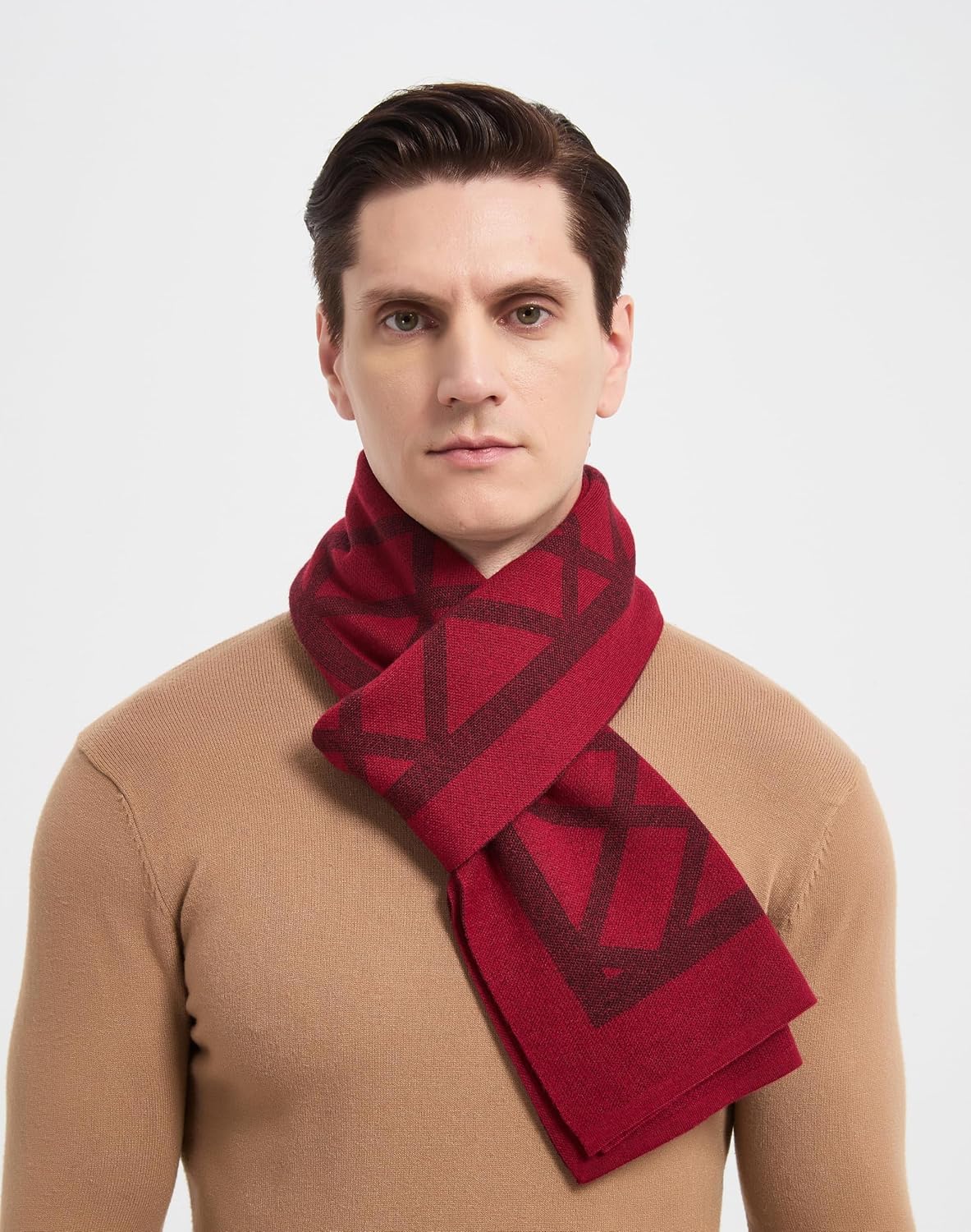 Mens Classic Cashmere Scarves Men's Winter Long Soft Plaid Winter Warm Thick Neckwear Knitted Scarf for Men - Image 6