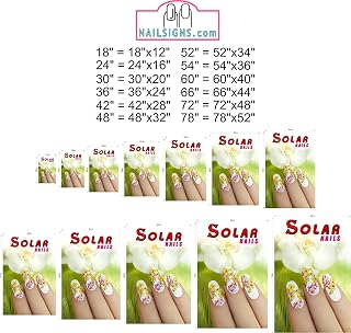 Solar I Nail Salon Sign Advertising Marketing Décor Vertical (Wallpaper Fabric Poster Decal with Adhesive Backing [Indoors], 18")