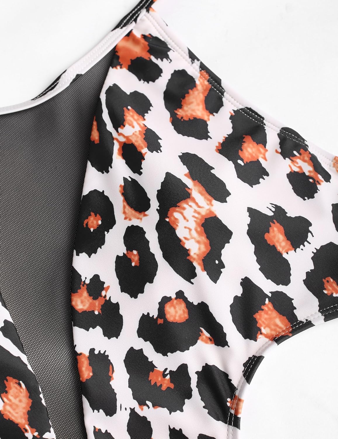 ZAFUL One Piece Swimsuit for Women Halter Neck Cutout Mesh Bathing Suit Sexy Open Back Ruched Drawstring Cheeky Swimwear - Image 8