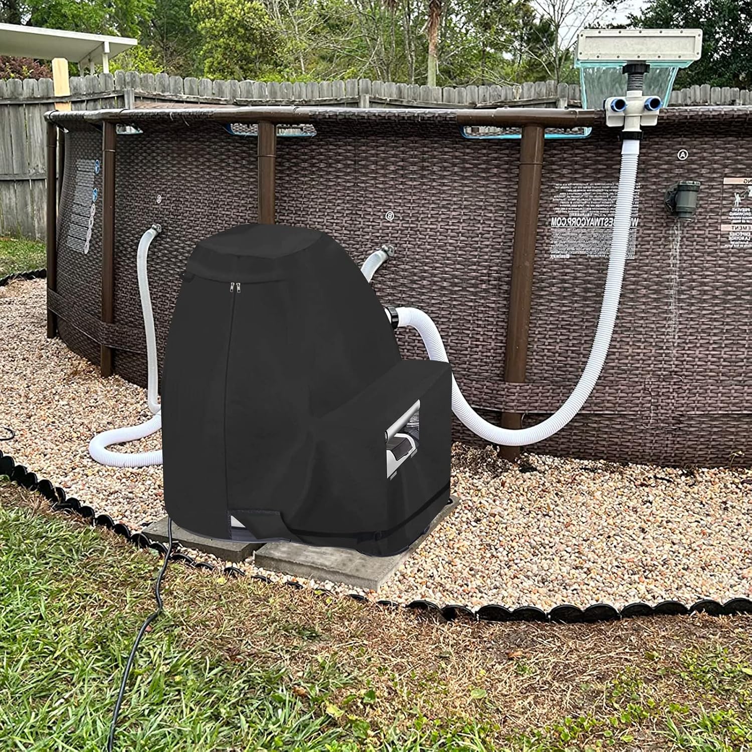 Sand Filter Pump Cover,600D Waterproof Oxford Fabric Above Ground Pool Pump Cover,Suitable for Most 17-20 Inch Sand Filter Pump on Market (Universal Style)