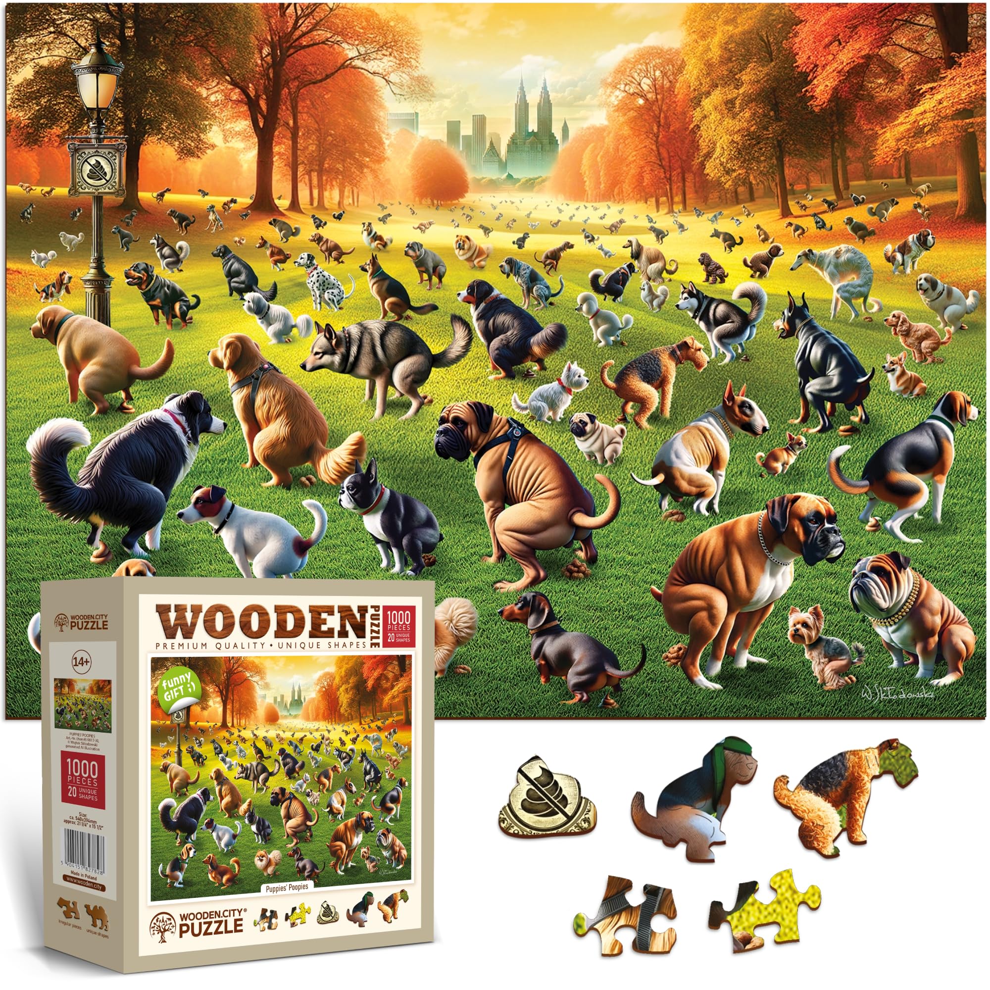 Amazon.com: WOODEN.CITY Puppies Poopies Wooden Puzzles for Adults