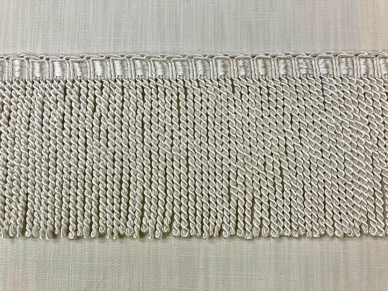 White 6" Bullion Fringe Trim with Elegant Gimp Header BUF-6/1 Upholstery/Drpery/Interior Design/Home Furnishing