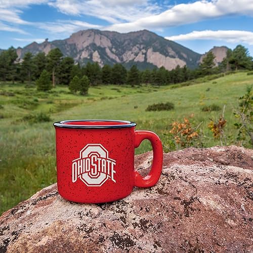 Miniatura 424 de Rico Industries NCAA Utah Utes - Taza de café personalizada de 12 onzas con logotipo grabado con láser profundo, taza de cerámica para acampar con