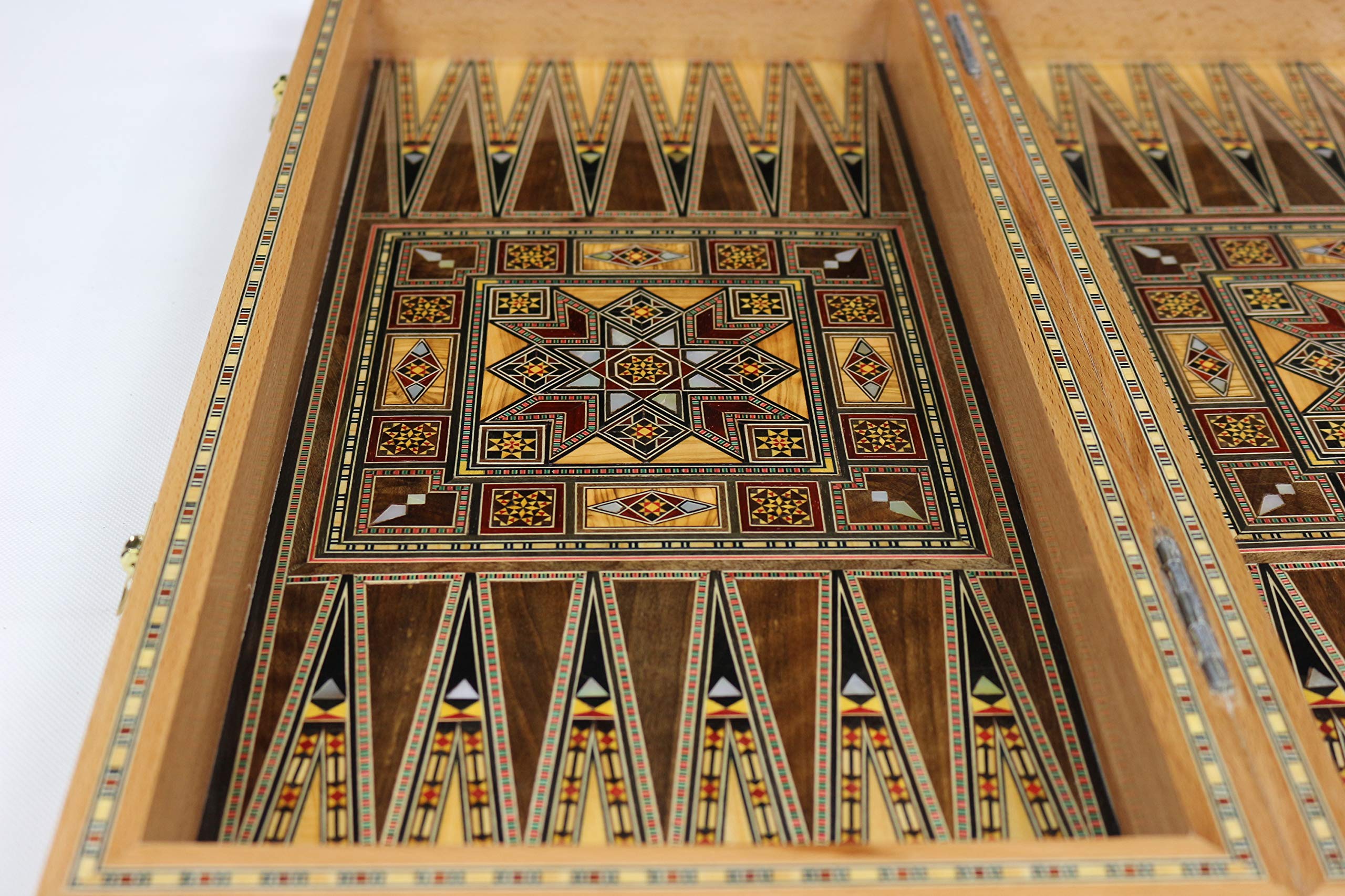 Elessar 50 x 50 cm in legno Backgammon Tavla/Gioco di scacchi/DAMA Board BK 510 con 30 pietre in legno Backgammon