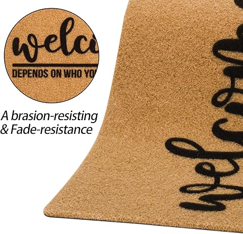 Miniatura 8 de Welcome-Ish - Felpudo para puerta delantera, Welcome-Ish Depends Who You eres, tapete antideslizante para entrada al hogar, granja (17 x 29 pulgadas)