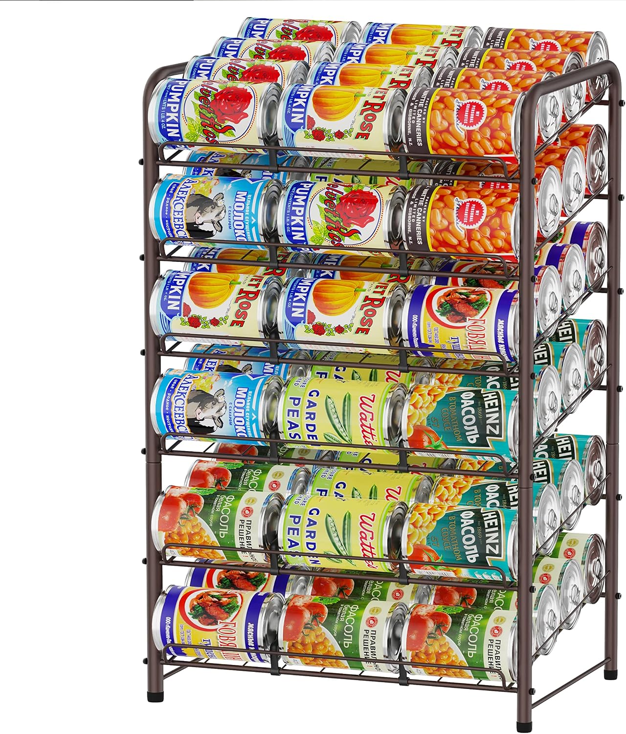 Simple Trending 6-Tier Can Rack Organizer, Can Storage Dispenser Holds up to 72 Cans for Kitchen Cabinet or Pantry, Bronze
