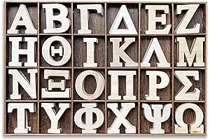 Wooden Greek Alphabet Stickers