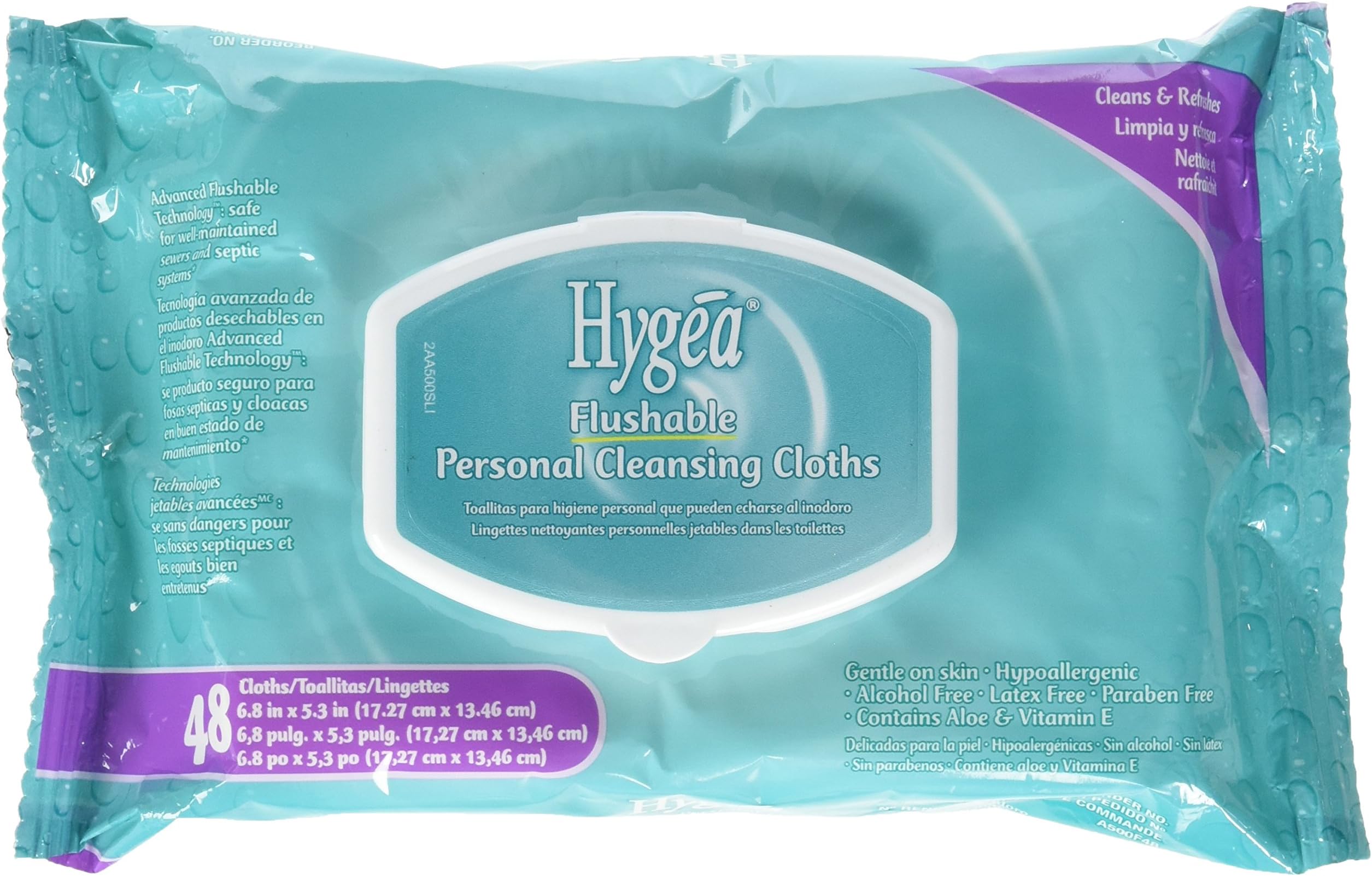 Flushable Personal Cleansing Cloths 48 Wipes