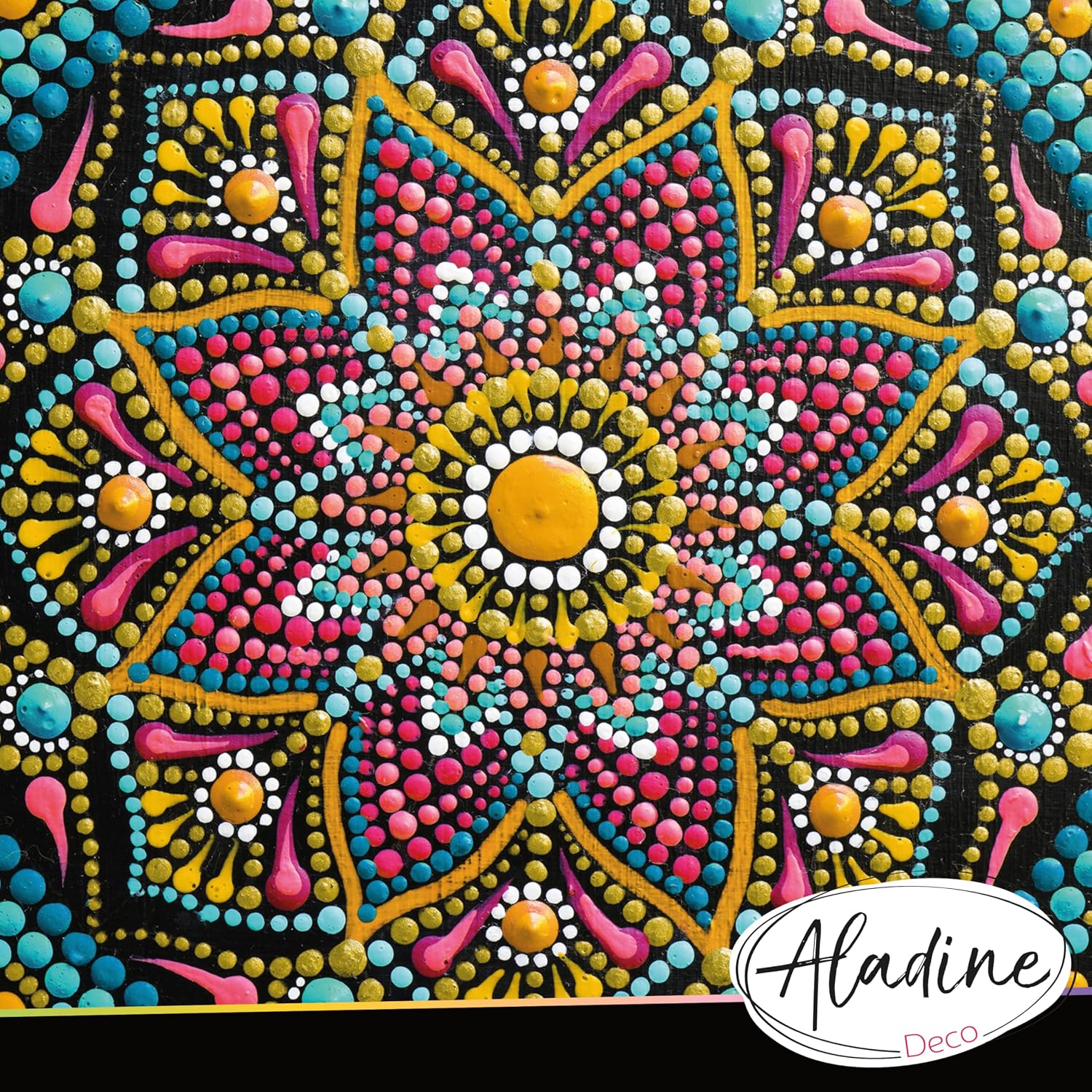 Aladine - Dotting Painting Tool Set - 7 Tools & 9 Attachments - for Mandalas, Painting on Pebbles, Wood, Fabric, Canvas - Dotting Painting Dots - Creative Hobby - 80889