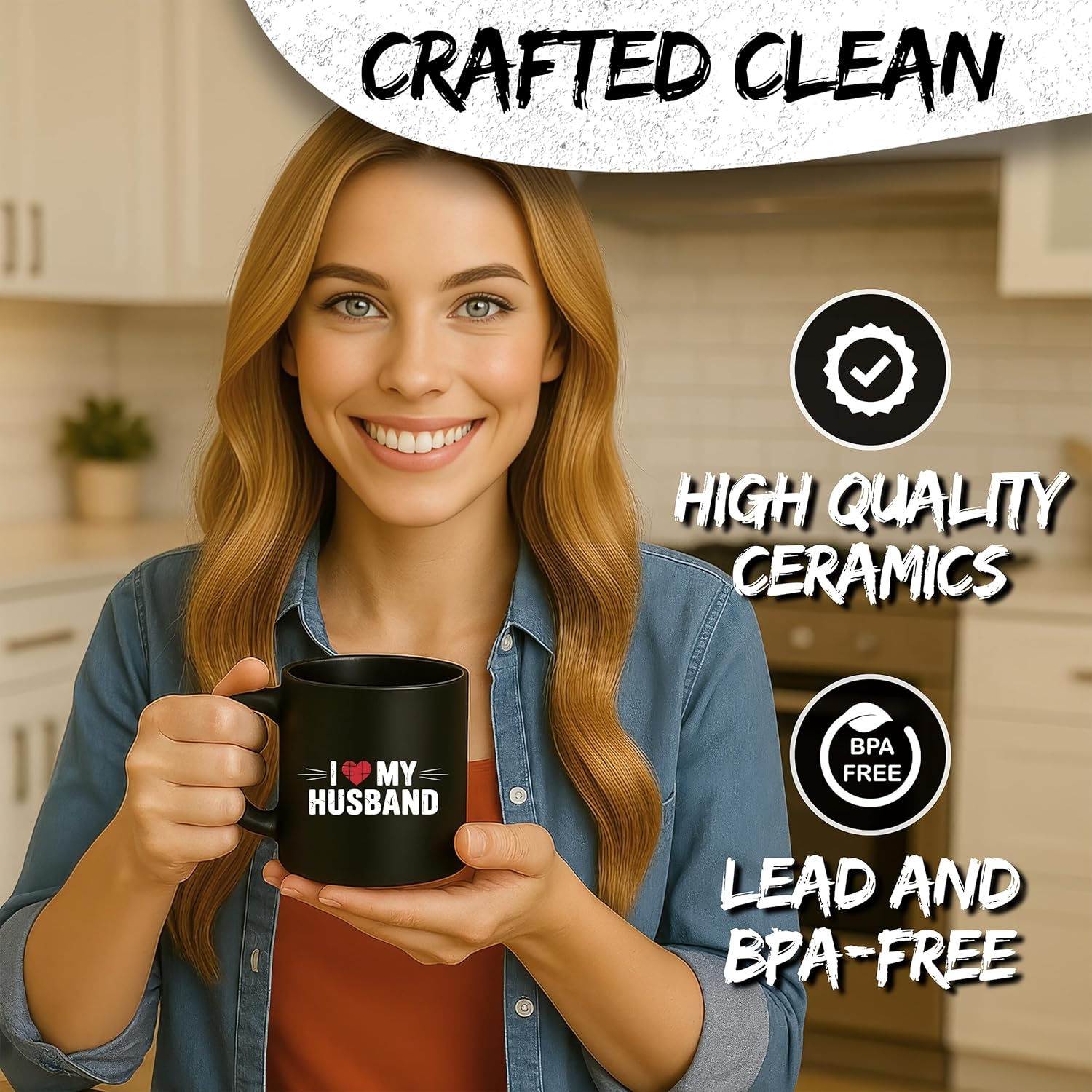 I Love My Husband Ceramic Coffee Mug 11oz Romantic Anniversary - Tea Coffee Mug with Comfortable Grip - Unique Fun Gift Cup for Office or Home - Vibrant Long-Lasting Print ID45211 - Image 5