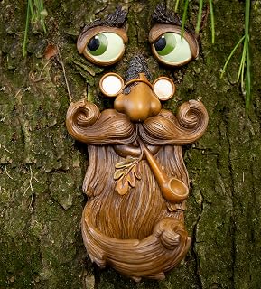Tree Faces Decor Outdoor – Tree Hugger Yard Art Garden Decoration – Unique Bird Feeders for Outdoors and Indoors – Old Man Tree Art Brown