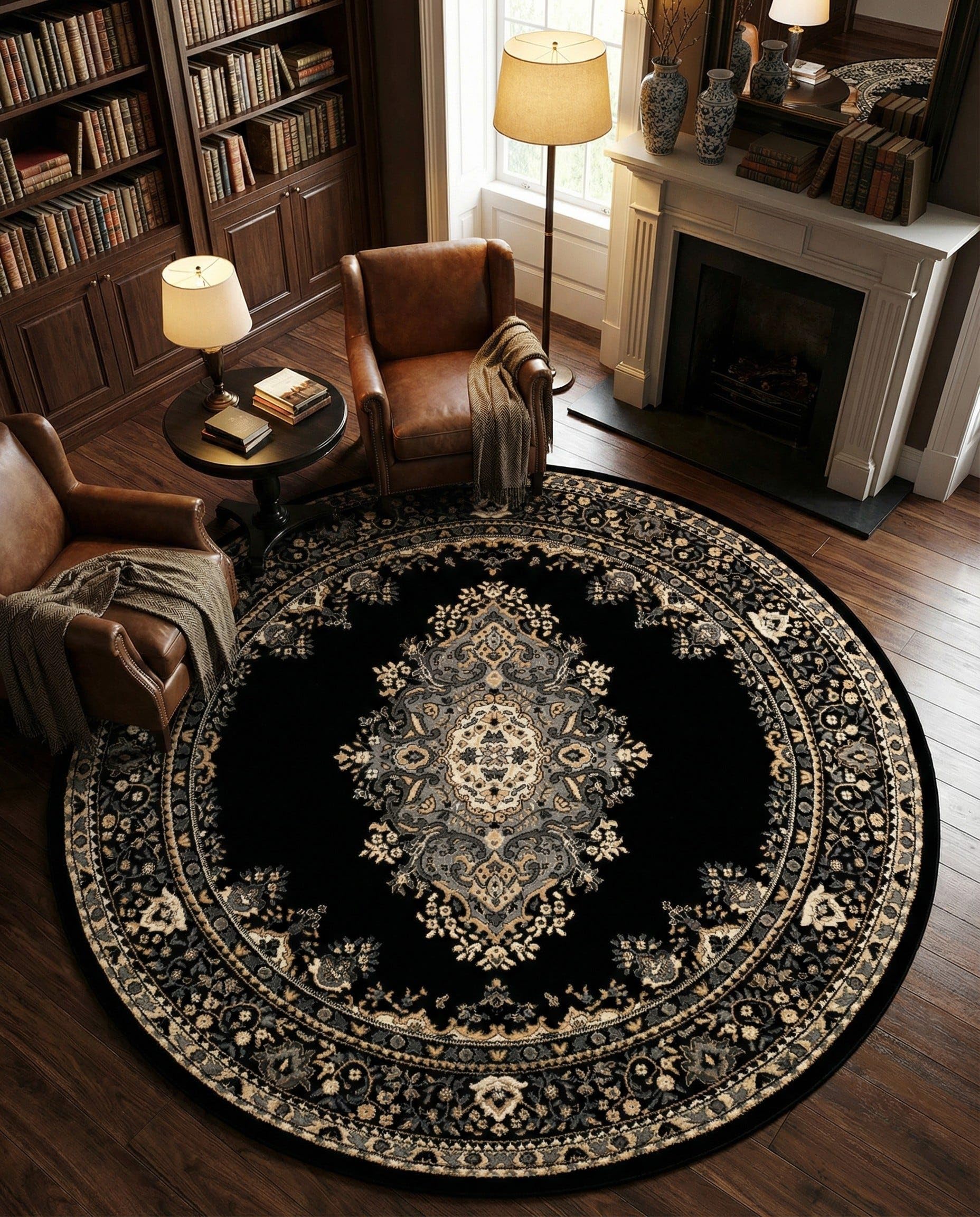 Amazon.com: Rugs.com Amaya Collection Rug – 8 Ft Round Black