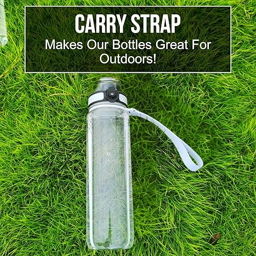 Miniatura 5 de Tritan Botella de agua transparente Botella de agua deportiva de 32 onzas sin marcas Botellas de plástico reutilizable a prueba de fugas para la