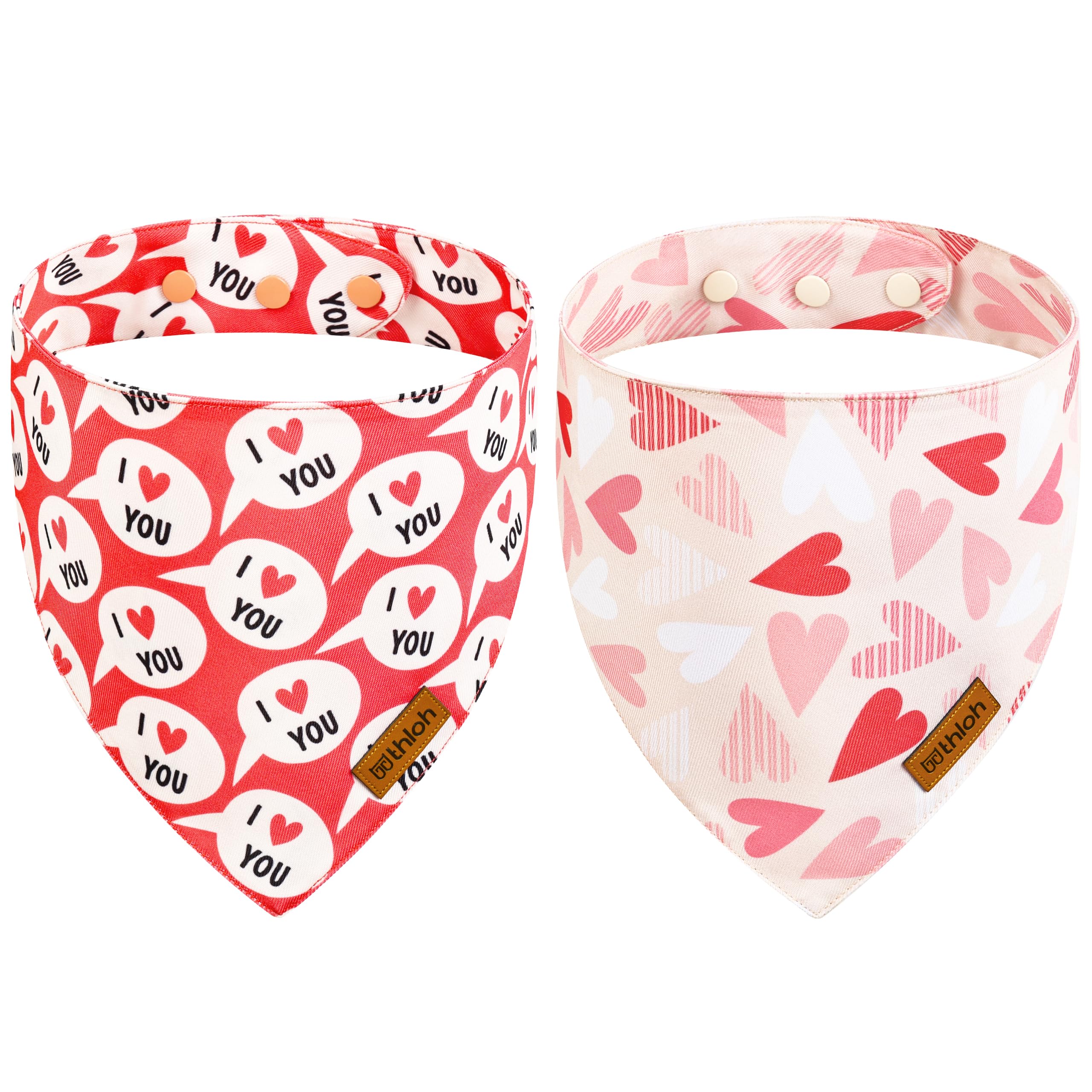 Amazon.com : THLOH Valentines Dog Bandanas with Snap Button - 2