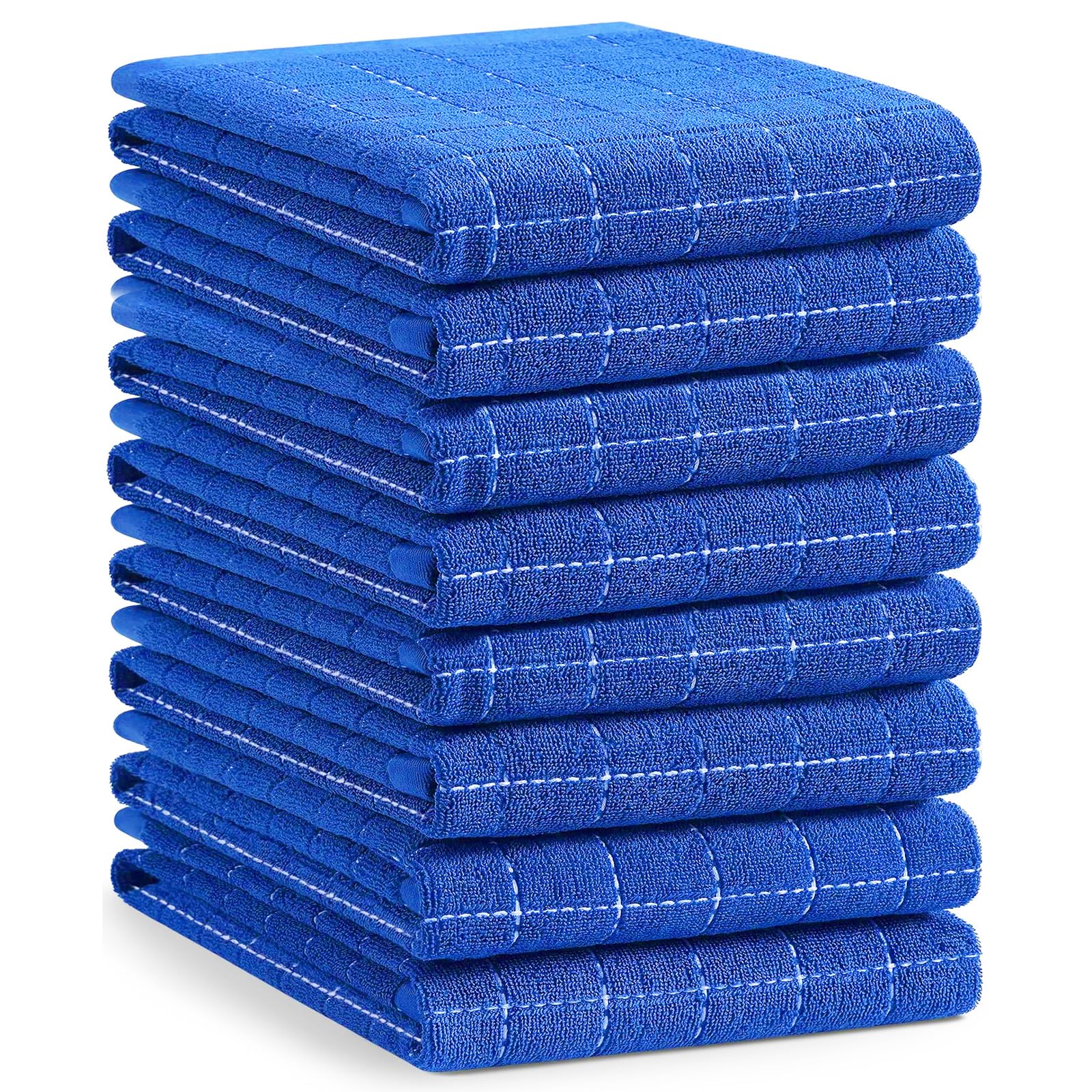 Homaxy 100% Cotton Terry Kitchen Towels, Large 8 Pack, Blueberry | Ultra Soft and Absorbent Dish Towels for Kitchen, Suitable for Drying and Washing Dishes