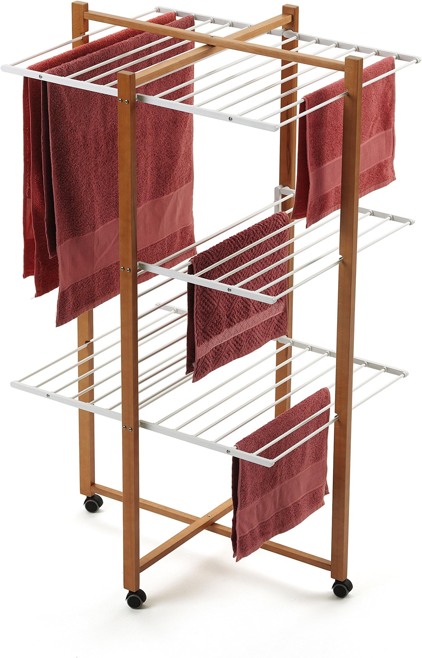 Arredamenti Italia AR_IT - 695 KARISMA tower drying rack 25 meters of useful line, Finishing cherry