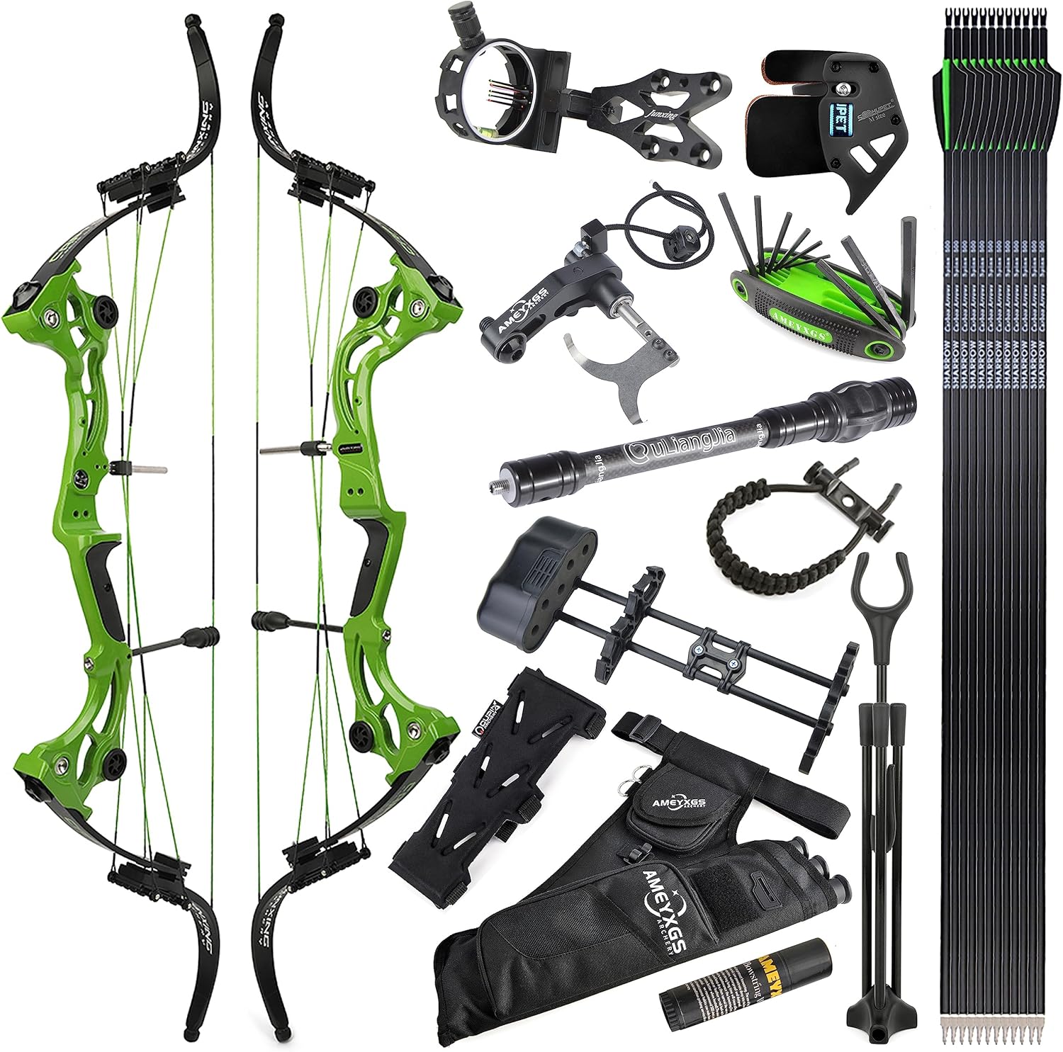 ZSHJGJR Recurve Bow American Hunting Bow 320FPS Draw Weight 40-55lbs Adjustable Compound Bow Right Hand for Archery Hunting Fishing Shooting