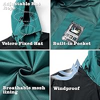 Vista 34 de GIISAM Chaqueta de lluvia para hombre, impermeable, ligera, para exteriores, rompevientos con capucha